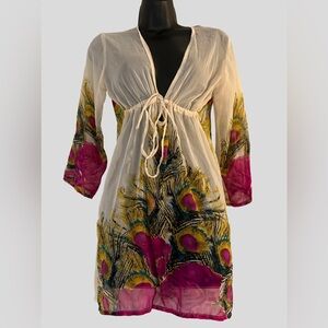 VENUS Pink Sheer Beach Tunic